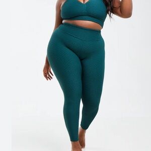 Booty by Brabants Emerald Croco Leggings Curvy size plus size NWOT